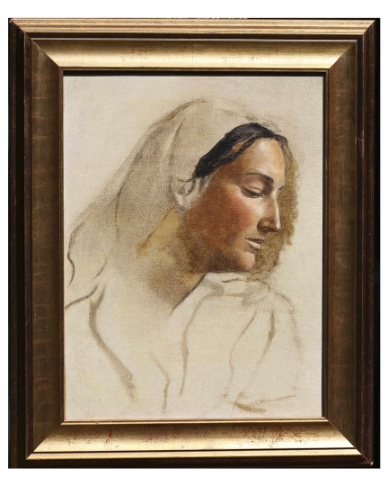 "PORTRAIT OF WOMAN" (study), unknown artist (Italy, 20th century)