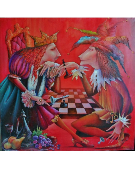 "SFIDA" (Duel) Viktoriya Bubnova (oil on canvas, 90x90cm, 2008)