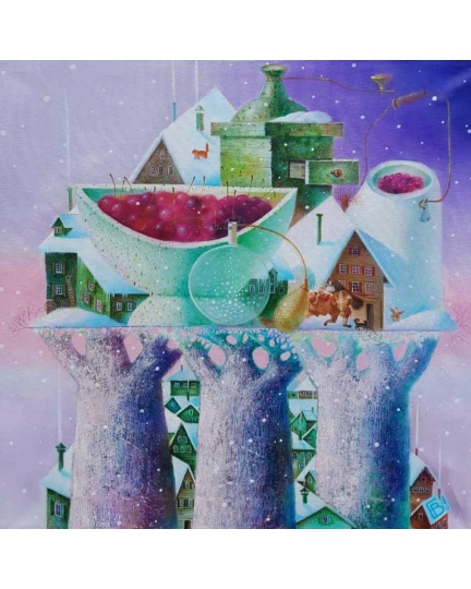 "PROFUMO D'INVERNO" (Fragrance of winter) Viktoriya Bubnova (oil on canvas, 40x40cm, 2017)