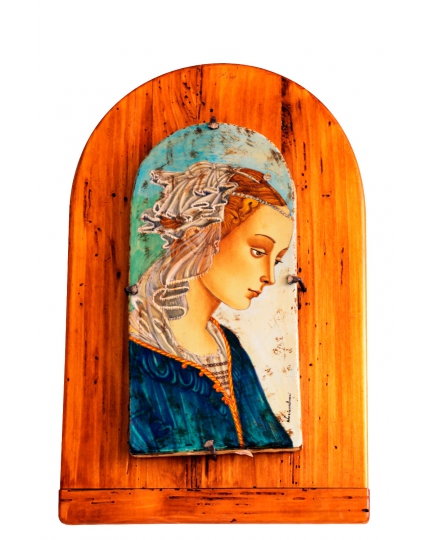 Ceramic tile on board with Madonna 500060044-01