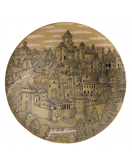 Decorative ceramic plate "Landscape in grey" 500060037-1
