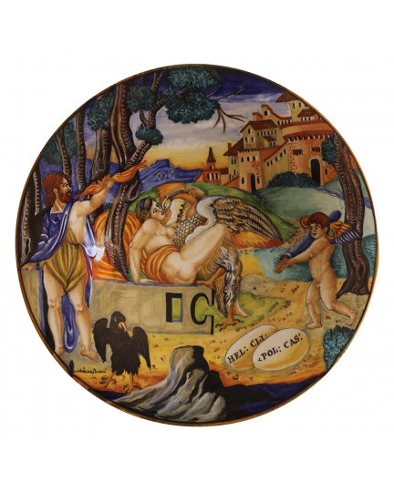 Decorative ceramic plate "Leda e il cigno" 500060046-1