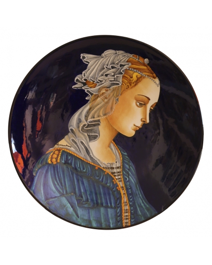 PLATE with Madonna  Filippino Lippi on blue D30 cm