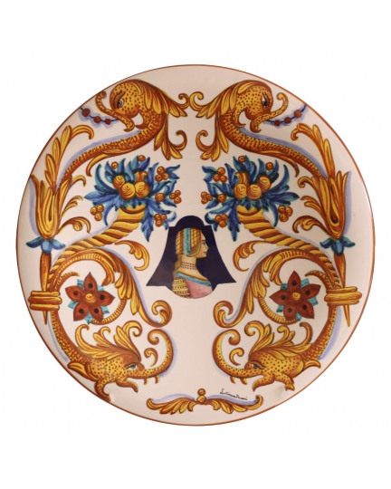 Decorative ceramic plate with female figure "Raffaellesco Grande" 500060022-1