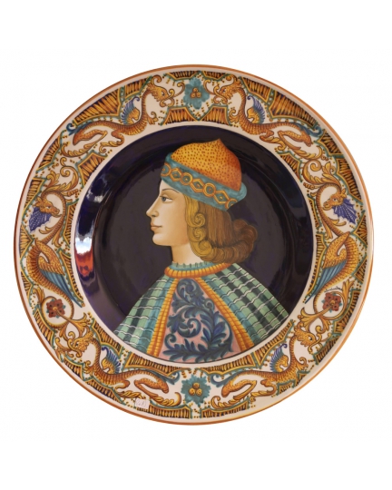 Decorative ceramic plate with male figure "Raffaellesco Grande" 500060026-1