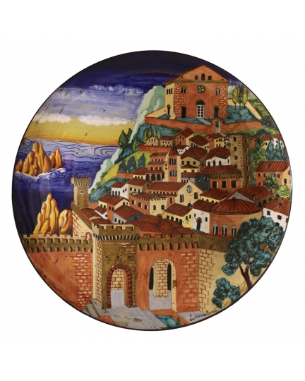 DECORATIVE PLATE from a series "Renaissance landscape" 0003 D32 cm