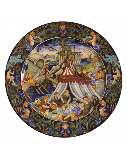 Decorative ceramic plate "Sbarco di Enea alla foce del Tevere " 500060033-1