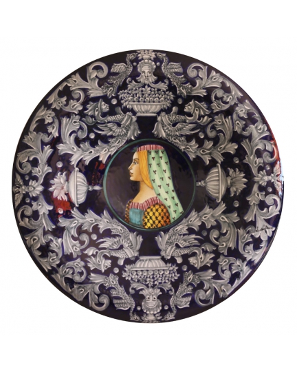 Decorative ceramic plate with female figure 500060012-1