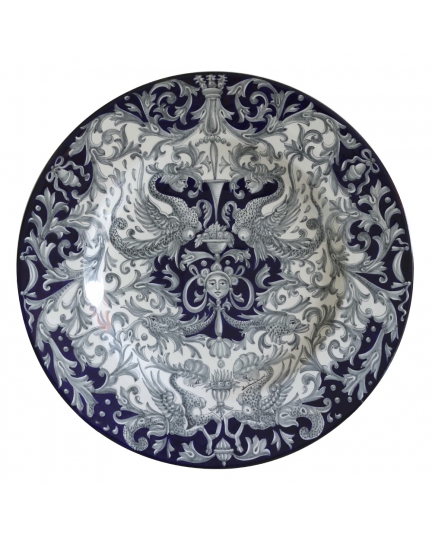 PLATE with grey grotesques 0011 D42 cm
