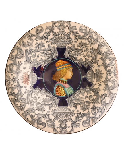 Decorative ceramic plate with male figure 500060016-1
