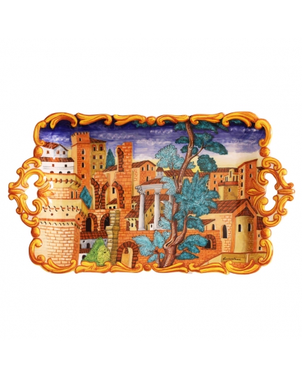 Ceramic rectangular tray "Renaissance landscape" 500060004-1