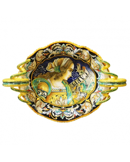 Decorative ceramic bowl with handles 500070011-001