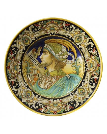 Decorative ceramic plate with male figure 500070015-03