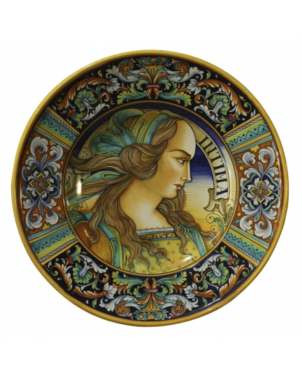 Decorative ceramic plate with female figure 500070023-01