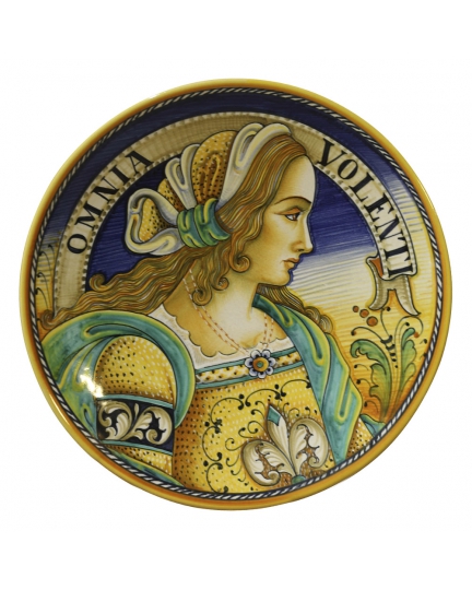 Decorative ceramic plate with female figure 500070030-01