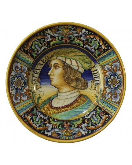 Decorative ceramic plate with male figure 500070024-01