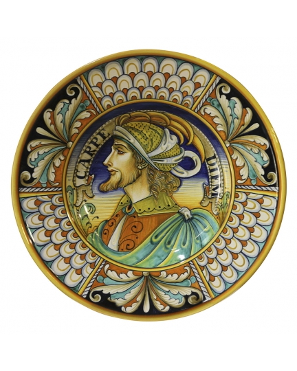 Decorative ceramic plate with male figure 500070033-01