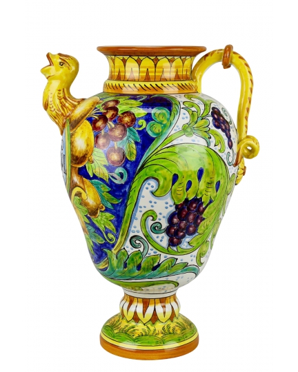 Decorative ceramic amphora with bird shaped spout 500080097-01