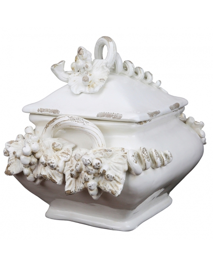 Ceramic box with lid Antique White 500080166-01