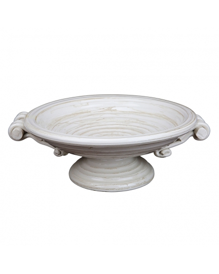 Ceramic footed centerpiece Antique White 500080153-01
