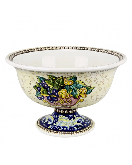 Ceramic footed fruit bowl  500080109-01