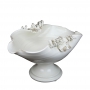 OVAL LARGE FOOTED CENTERPIECE ANTIQUE WHITE  45x34 cm - photo 2