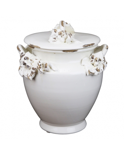 Ceramic jar with lid Antique White 500080165-01