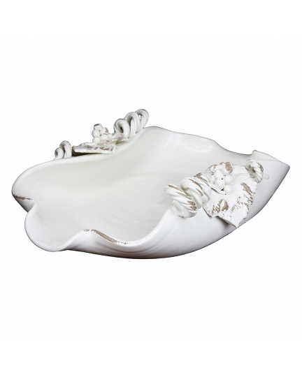 Ceramic medium oval centerpiece Antique White grape 500080157-01