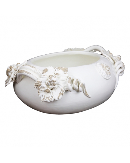 Ceramic oval centerpiece Antique White grape 500080159-01