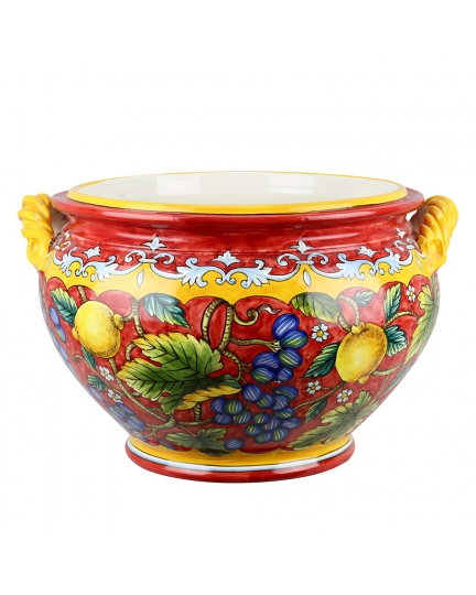 Ceramic planter with red background 500080058-01
