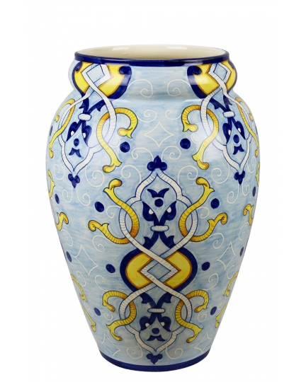 Ceramic urn with blue background 500080121-01