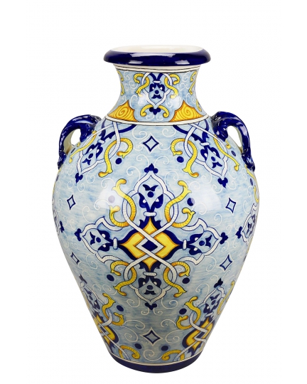 Ceramic urn with blue background 500080132-01