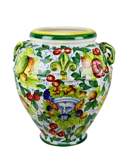 Ceramic urn with fruits 500080113-01