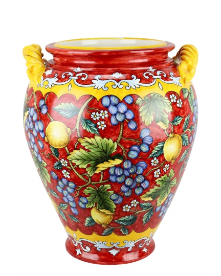 Ceramic urn with red background 500080006-01