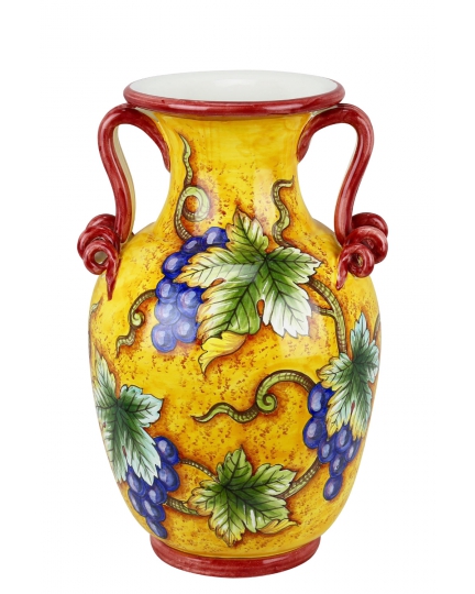 Ceramic vase with yellow background 500080076-01