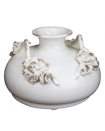 Ceramic wide vase Antique White 500080160-01
