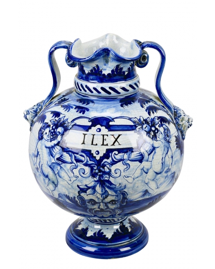 Decorative ceramic amphora in blue 500080116-01