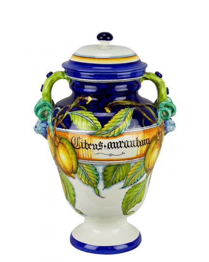 Decorative ceramic amphora with lid 500080068-01