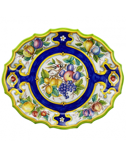 Decorative ceramic plate "Fruits and bird" 500080044-01