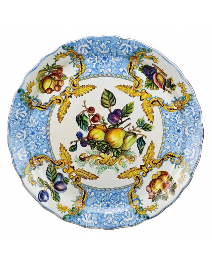 Decorative ceramic plate "Fruits with blue border" 500080029-01