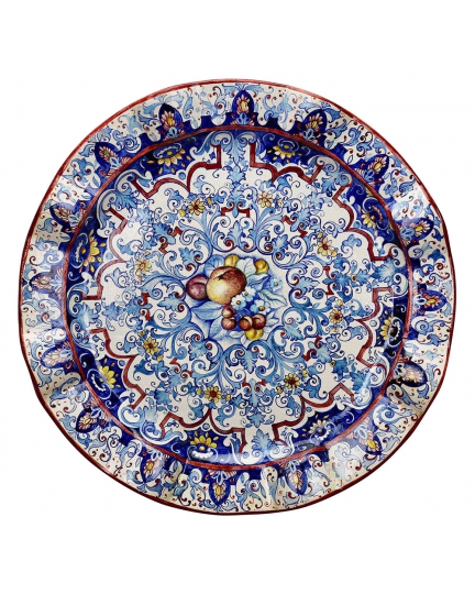 Decorative ceramic plate with wavy edge 500080038-01