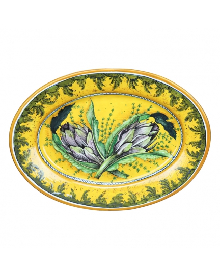Decorative oval ceramic plate "Artichokes" 500080181-01