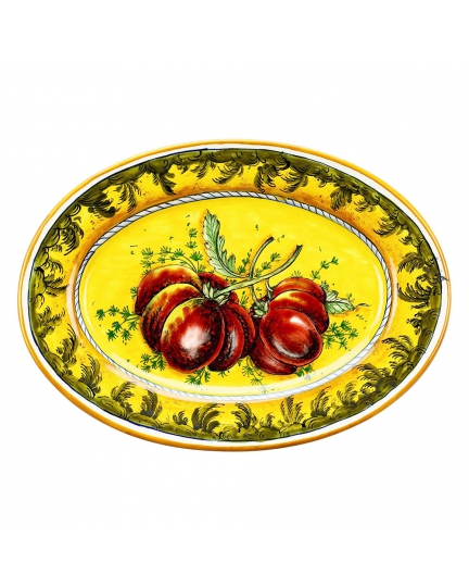 Decorative ceramic oval plate "Tomatoes on yellow" 500080045-01