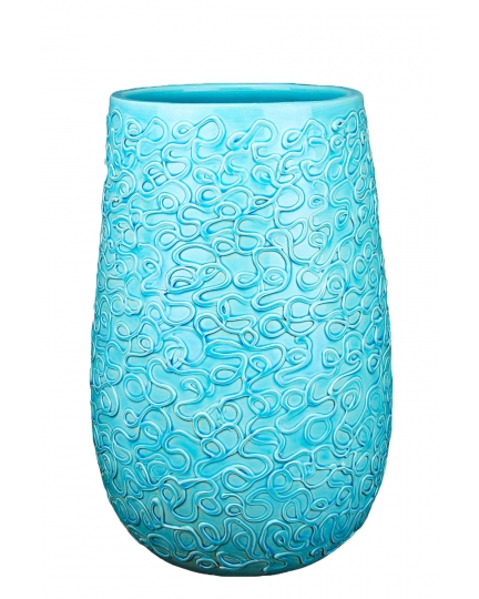 Modern ceramic large vase turquoise 500080176-001