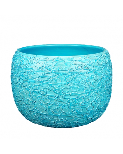 Modern ceramic planter turquoise 500080177-001