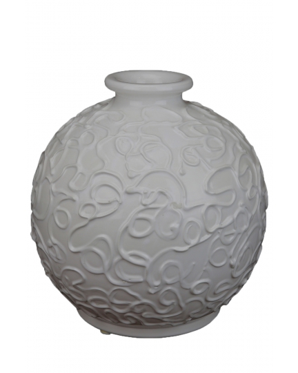 Modern wide ceramic vase grey 500080190-001