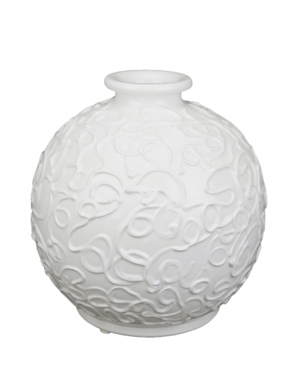 Modern wide ceramic vase white 500080172-001