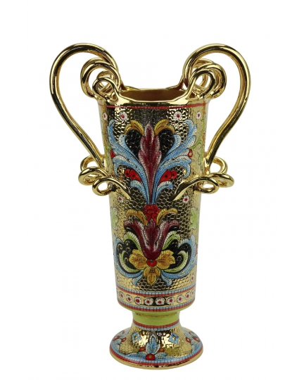 Ceramic vase with handles Byzantine mosaic style 500110005-1
