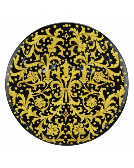 Decorative ceramic plate "Yellow on black" series 500110053-1