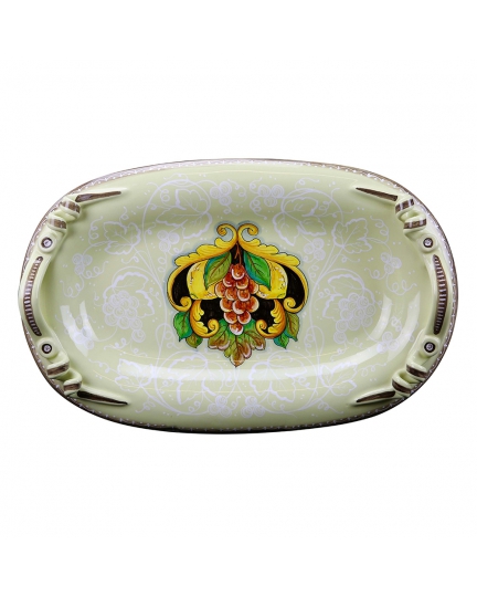 Ceramic oval tray "Macrame" series 500120025-01